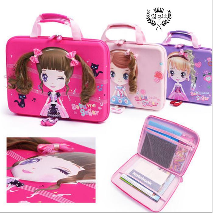 PREMIUM Tas jinjing anak 14 inch ukuran buku F4 Tas Les Privat Tas kursus Tas sekolah 3D YOME