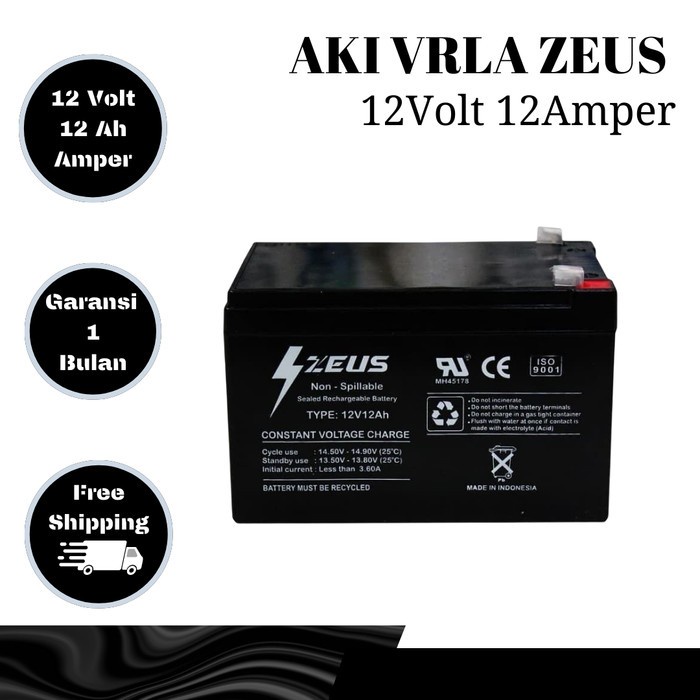 Best seller Aki Selis / Sepeda Listrik United Espada VRLA 12v 12Ah Zeus Terlaris