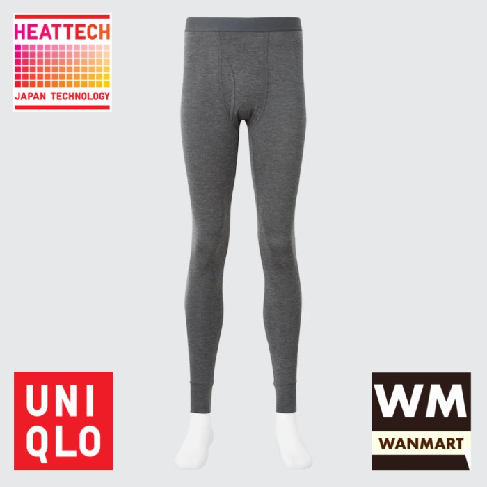 PROMO UNIQLO Celana Long John Pria Heattech Dark Gray Longjohn