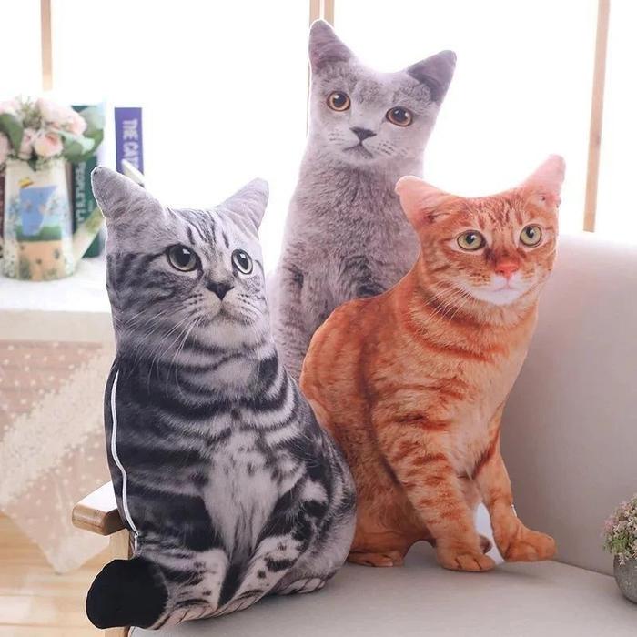 ngasoh.id Boneka Kucing Cat Desain Mirip Asli Bahan Halus Mainan Dekorasi Anak Kado Hadiah Ulan