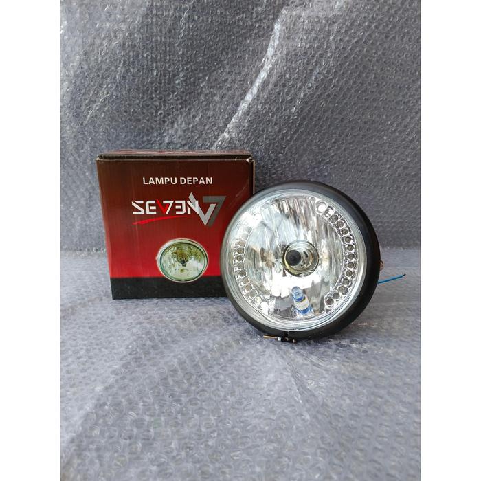 Reflektor Cb H4 Lampu Depan Cb 5.75 + Sen Led Custom Japstyle Custom Modif Hitam Motor Crom