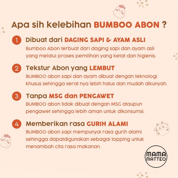

BAREFOOD BUMBOO Abon Sapi & Ayam 100gr Tanpa MSG MPASI Anak & Dewasa