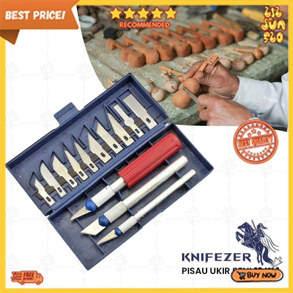 

Promo! KNIFEZER Set Pisau Ukir Seni 13 in 1 Crafting Knife 3 Handle - A-003 - itsalilsunflo