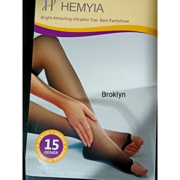 Hemyia stoking open toe 15 Denier Hitam -JaminanMutu