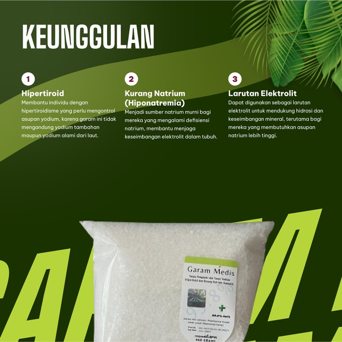 

Sale Terbatas Garam Medis Konsumsi Tiroid Dan Hipertiroid Non Yodium 1Kg Aman