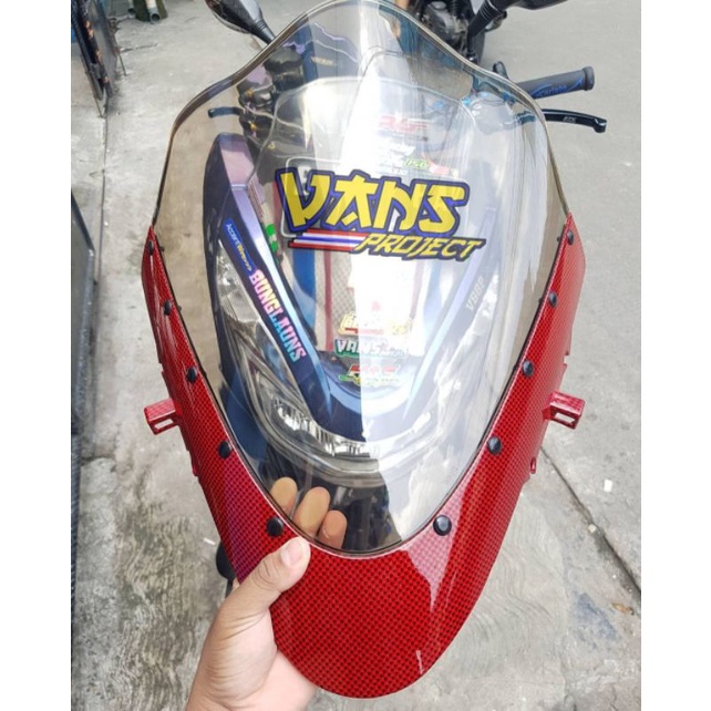 Winshield Honda Pcx CBU 150 Led Vietnam Thailand Merk BM Thailand 2014 sampai 2017 Ws bening carbon