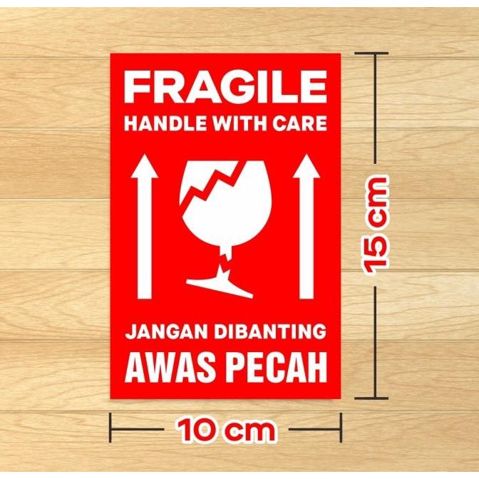 

Terbaru!! Sticker Fragile Awas Pecah Stiker Jangan Dibanting 15X10 Cm (100 Pcs) Packing Aman