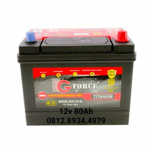 Terpopuler Aki G Force Titanium Nx110-5L 80D26L 12V 80Ah