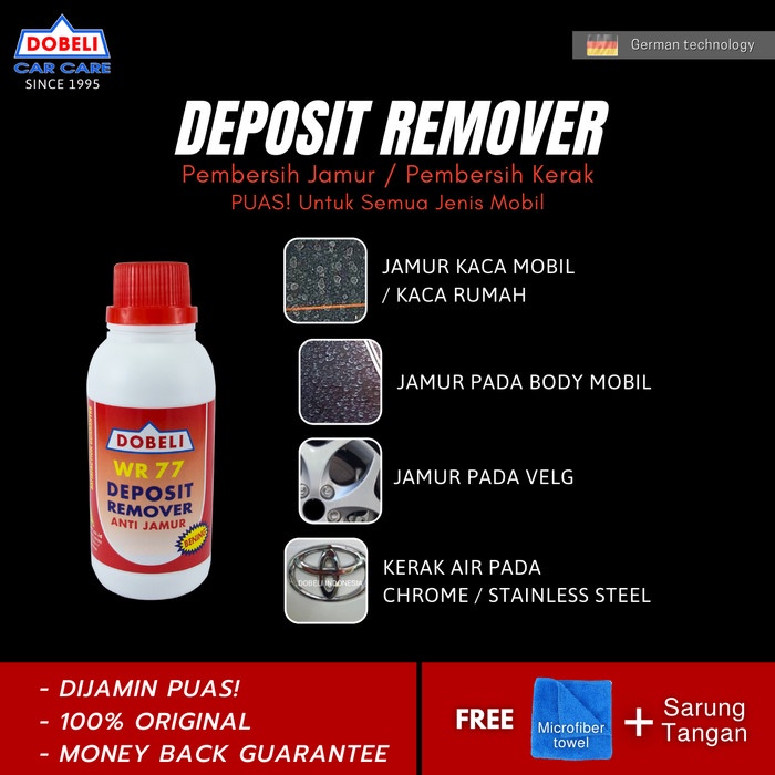 PEMBERSIH JAMUR KACA MOBIL , BODY MOBIL - FREE Microfiber WR77 DOBELI