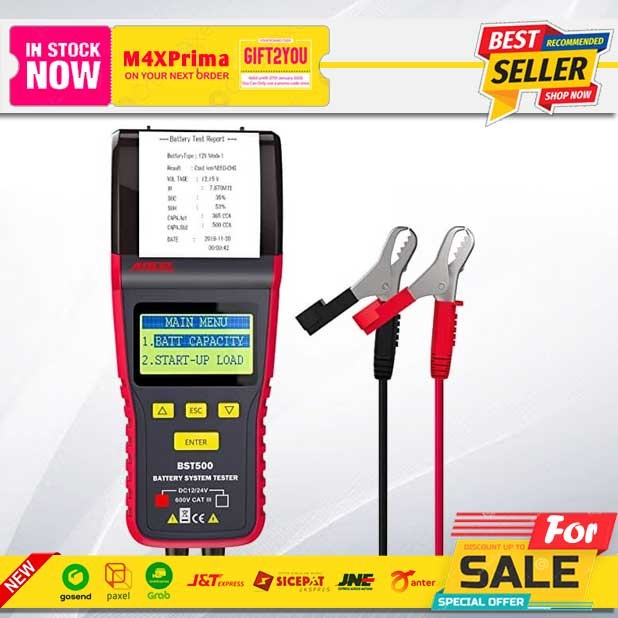 Paling Berkualitas Bst500 Ancel Battery Aki Tester Printer 12V 24V Truck Baterai Bst 500