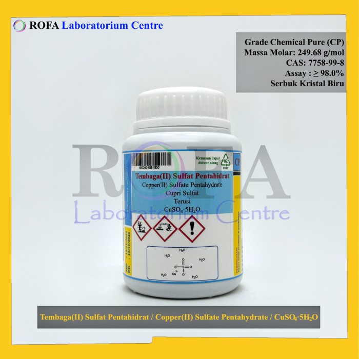 TERBARU Tembaga (II) Sulfat / Copper (II) Sulfate / Terusi / CuSO4 CP 500 Gram