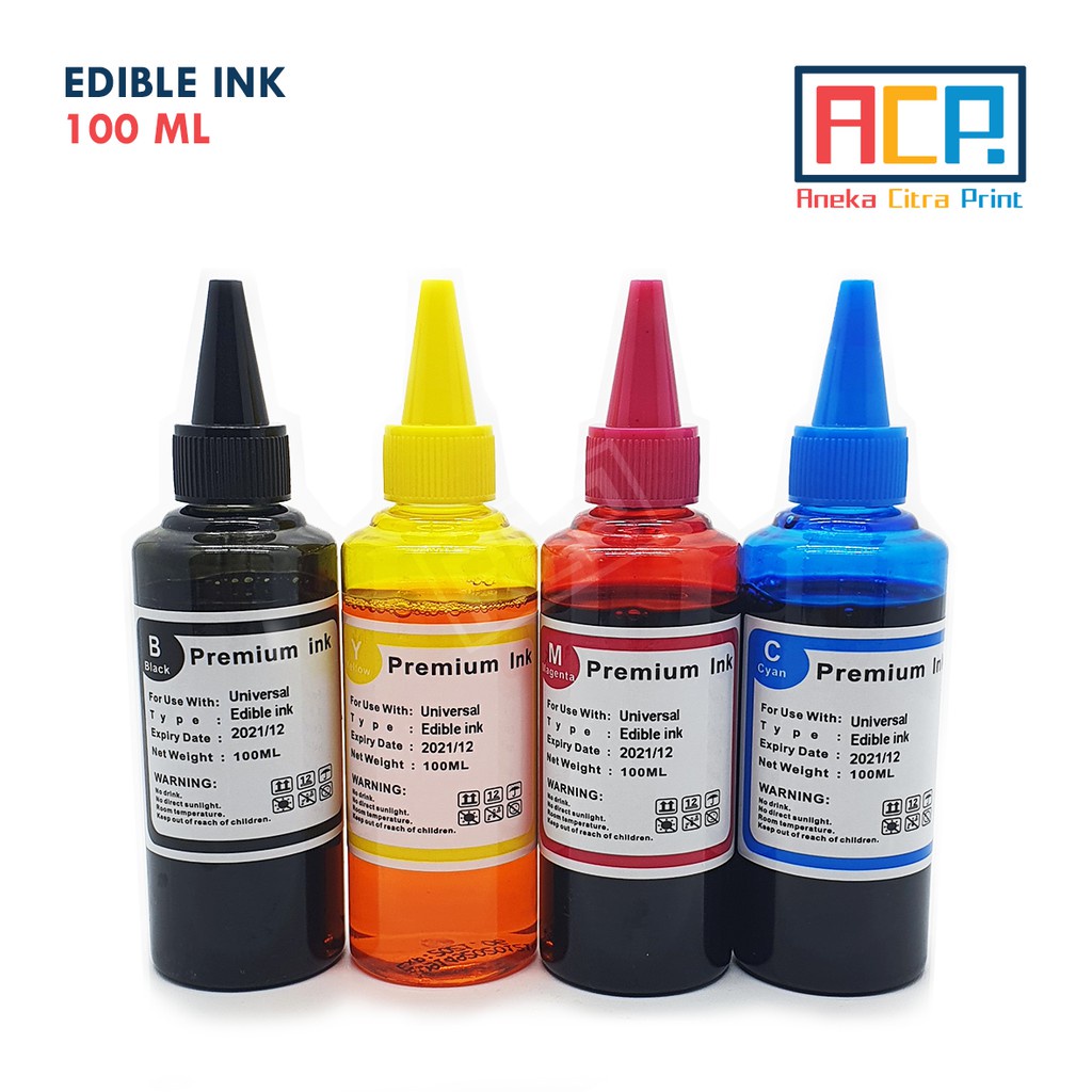 Tinta Edible / Edible Ink / Tinta Food Grade / Print Cake - 100 ML -JuaraNyaProduct
