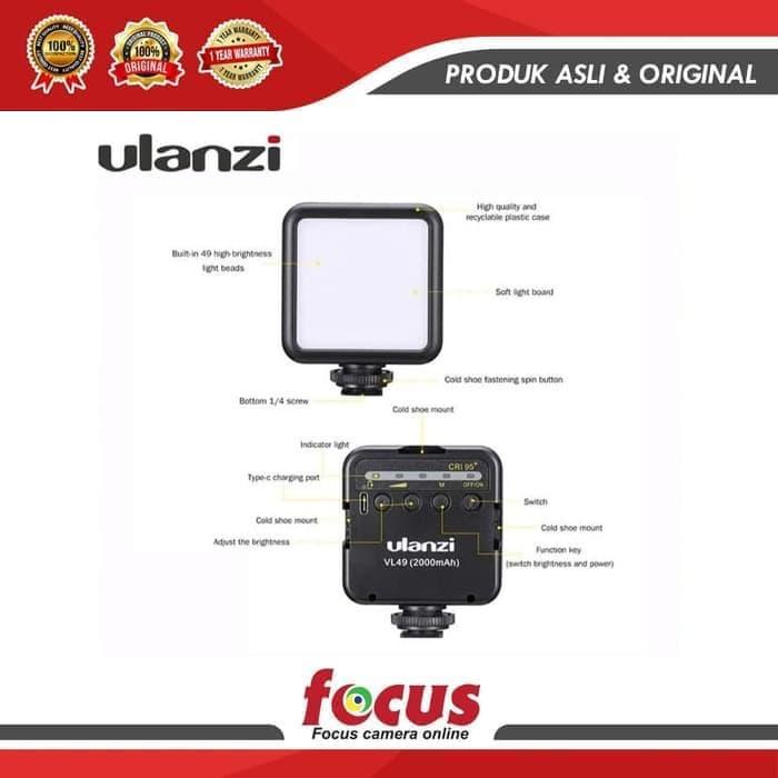 Space - Ulanzi Vl-49 Vl 49 Vl49 Lampu Led Mini Video Light Rechargeable