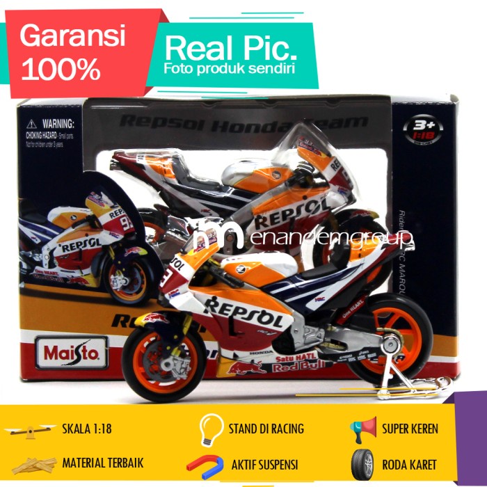 Diecast Miniatur Motor Moto Gp Honda Repsol Marc Marquez