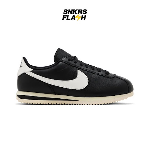 NIKE Cortez 23 Premium Black Sail Alabaster Sepatu Sneakers Unisex - FB6877001 - Size 40