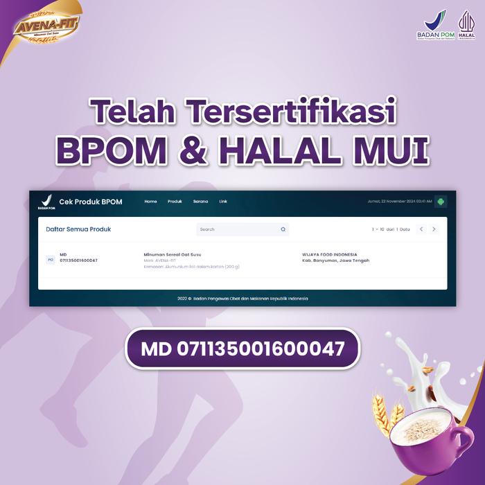 

Avenafit - 3 Box Sereal Oatmeal Susu Kurma Tinggi Serat Untuk Koles Dan Aslam - Sudah Dan Halal Mui