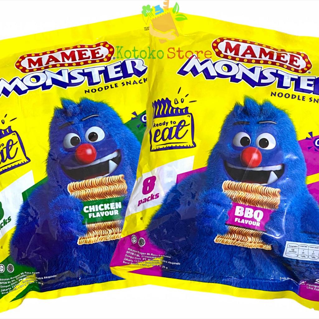 

A Mamee Monster Noodle Snack / Mame Mami Mie Monster Chicken Bbq 200Gr