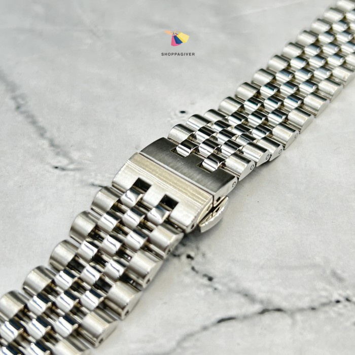 Ready Premium Jubilee Strap Tali Stainless Steel Classic Silver Clasp Butterfly 18Mm 20Mm 22Mm