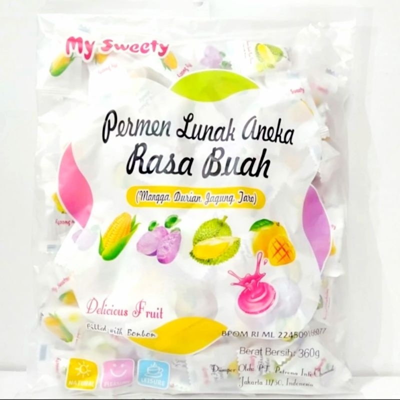 

A My Sweety Permen Lunak Aneka Rasa Buah Kemasan 360Gr