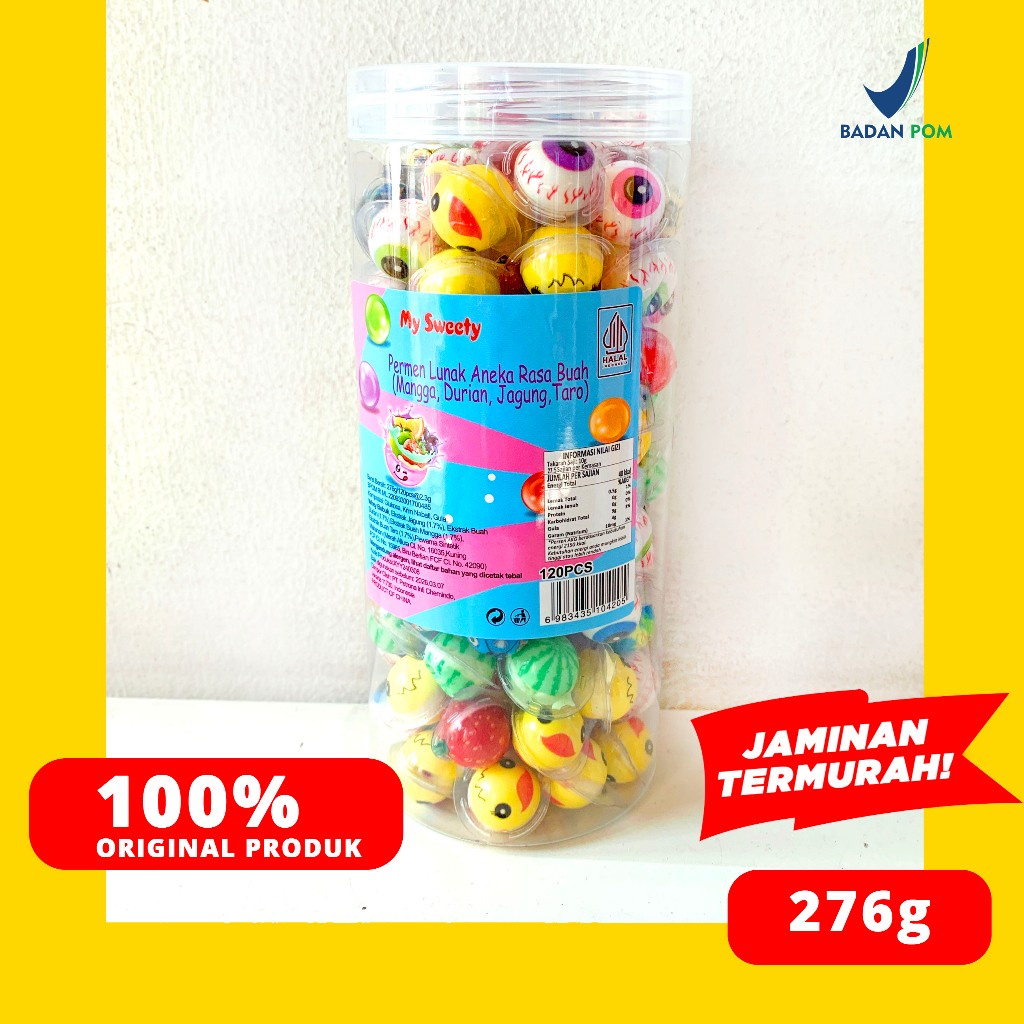 

A Permen Lunak Mini Halal My Sweety Aneka Rasa Buah 276 Gram