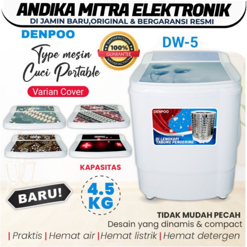 terbaru- MESIN CUCI MINI ( Bisa Cuci & Mengeringkan ) 4.5 KG DENPOO DW 3 DAN DW 5