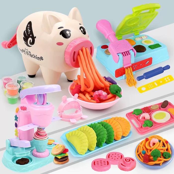 Happytoys.888 Mainan Fun Doh Play Doh Set Kitchen Set Mie Piggy / Fun Doh Play Doh Set Es Cream /