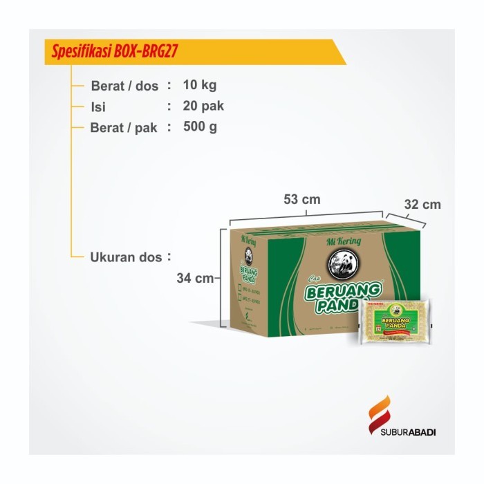 

(TopSeller) Mie kering cap Beruang Panda isi 27 - KEMASAN DOS (isi 20 pack)