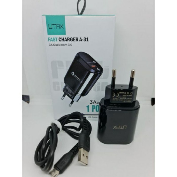 (TopSeller) Charger UMAX A31 Charger UMAX Fast Charger A-31 3A Qualcomm 3.0