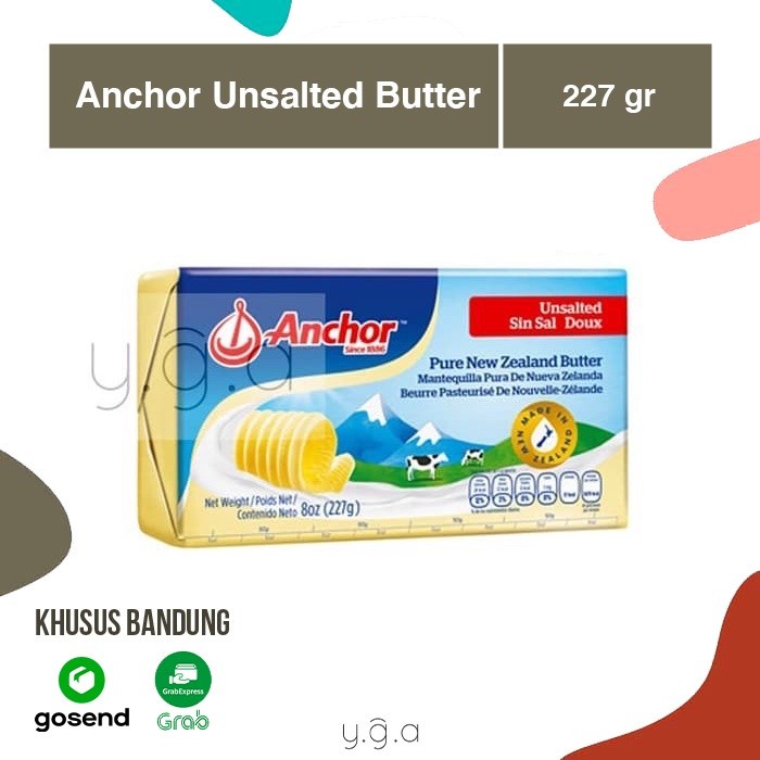 

(TopSeller) Anchor Unsalted Butter 227g / Mentega Tawar Anchor