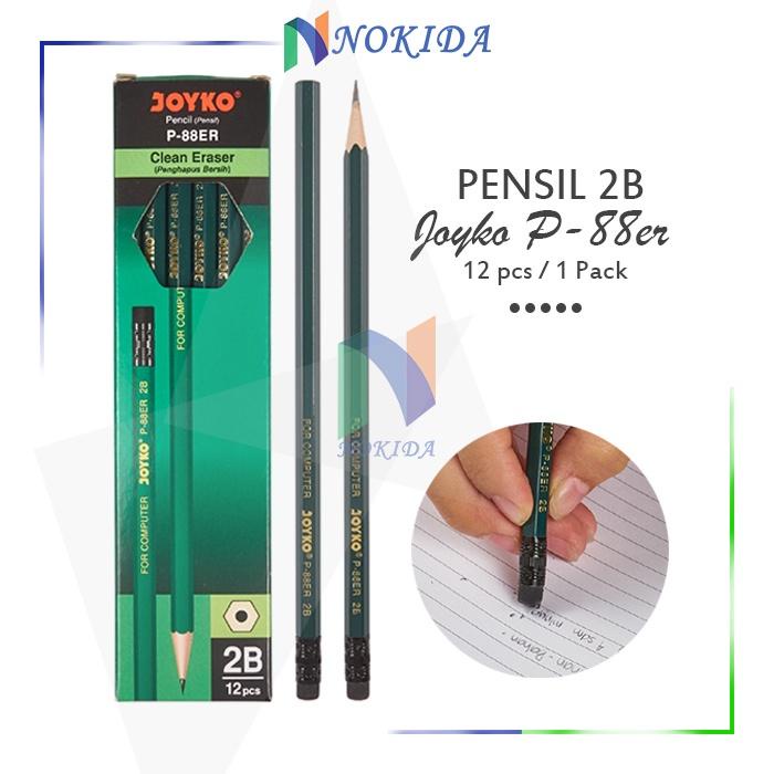 

Nokida Pensil 2B Joyko [P-88Er/1 Pack] / Perlengkapan Alat Tulis Sekolah / Eraser Pencil 12 Pcs /