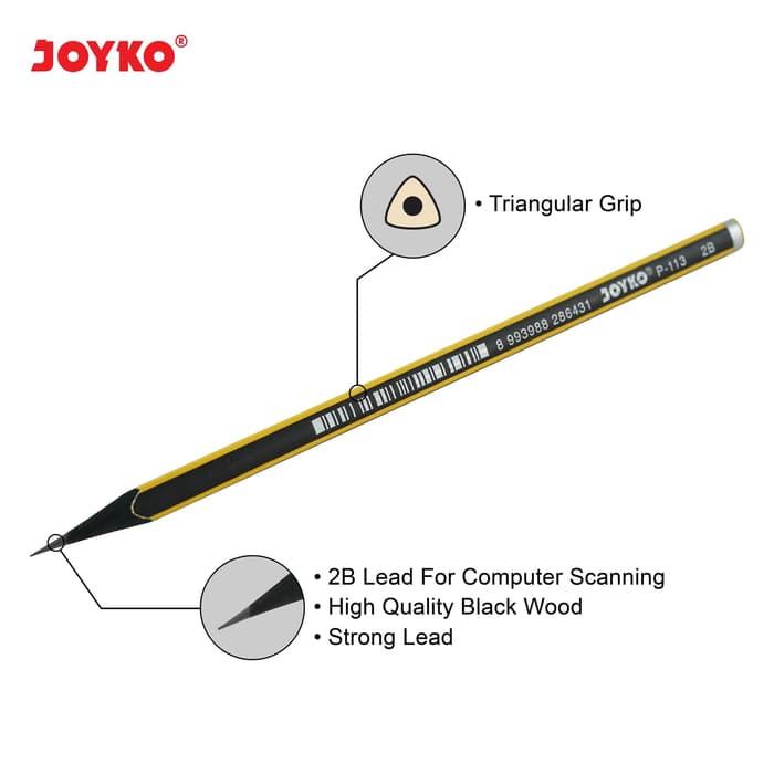 

Nokida Pensil 2B Joyko P-113/12 Pcs / Alat Tulis Ujian Komputer / Pencil Gambar Menulis 1 Pack