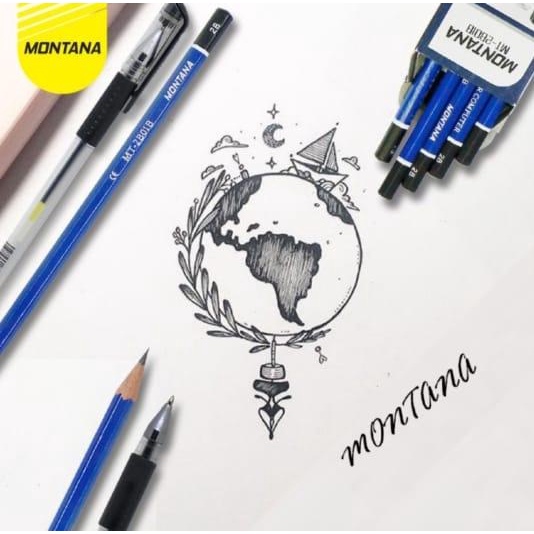 

1 Box 12 Pcs Pensil 2B Montana Mt 2B01-B
