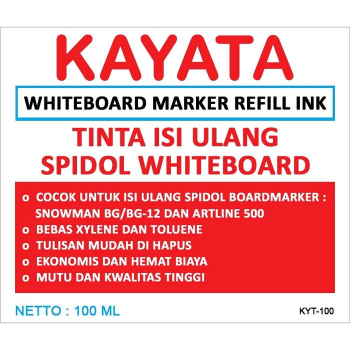 

Tinta Spidol Whiteboard Kayata 100 Ml. Tinta Refill Dan Isi Ulang Spidol Whiteboard Hemat Murah