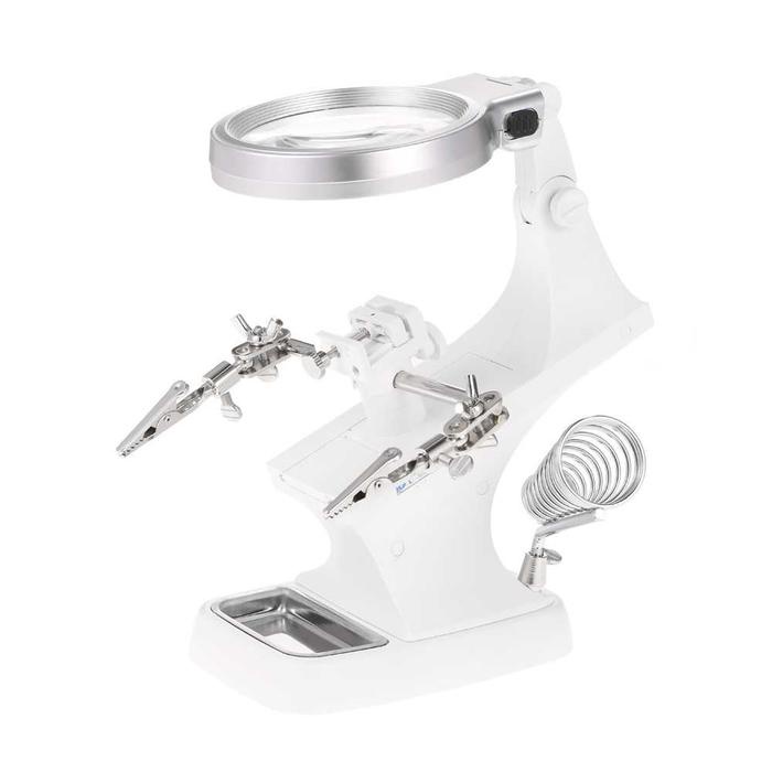 

#Pegangan Solder Dengan Kaca Pembesar Desktop Welding Magnifier 3X/4.5X - Th-7023