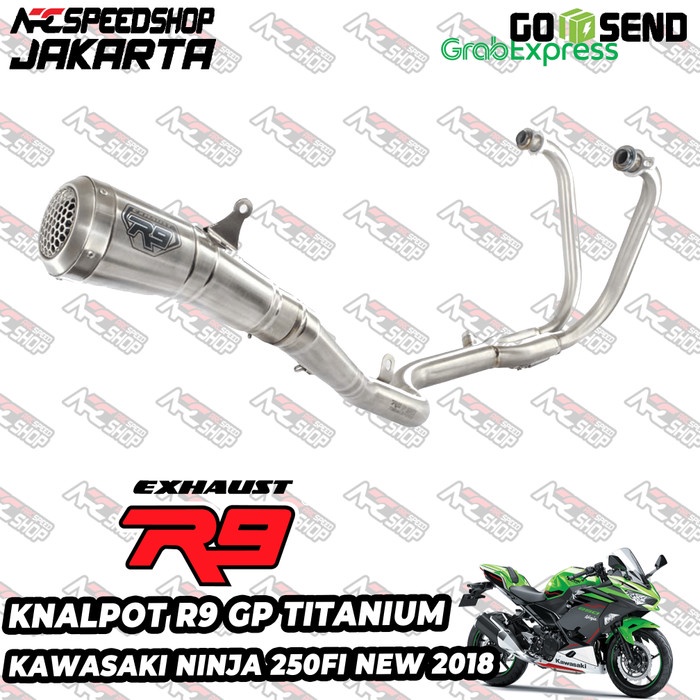 Knalpot R9 GP Ninja250FI 2018 Ninja 250 FI New 2018 Titanium Fullsystem