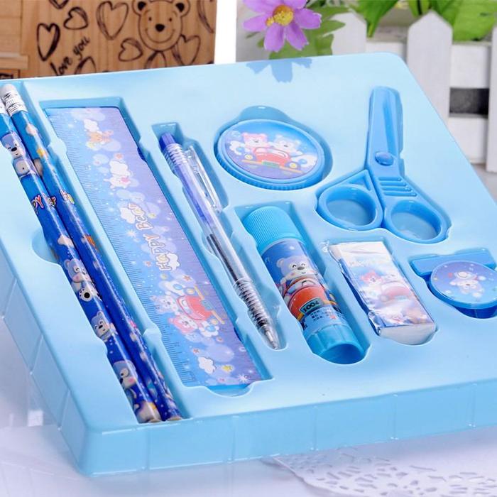 

2009 Pencil Set 9 In 1 Alat Tulis Sekolah Anak Lengkap Bolpen Penghapus Pensil Rautan Stationary