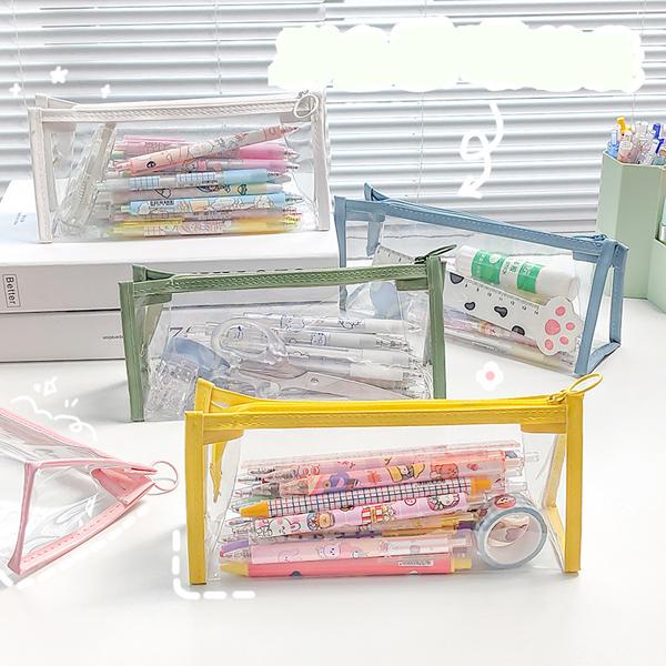 Tempat Pensil Transparan Estetik Kotak Pensil Lucu Simple Mk1242