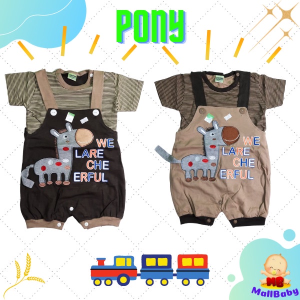 Baju Bayi Laki Laki 0-6 Bulan Baju Kodok Bayi Laki Laki 6-12Bulan Pony