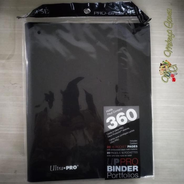 

pintar- Ultra Pro Eclipse 9-Pocket PRO-Binder-Jet Black Buku Sleeves 360 Kartu