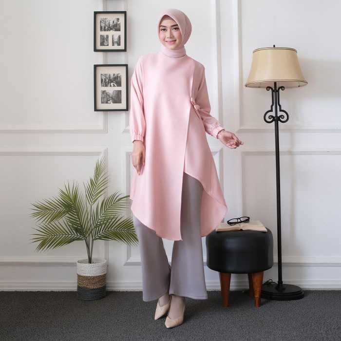 Atasan Tunik Muslim Wanita Polos / Blouse Wanita Muslim / Tunic Knot