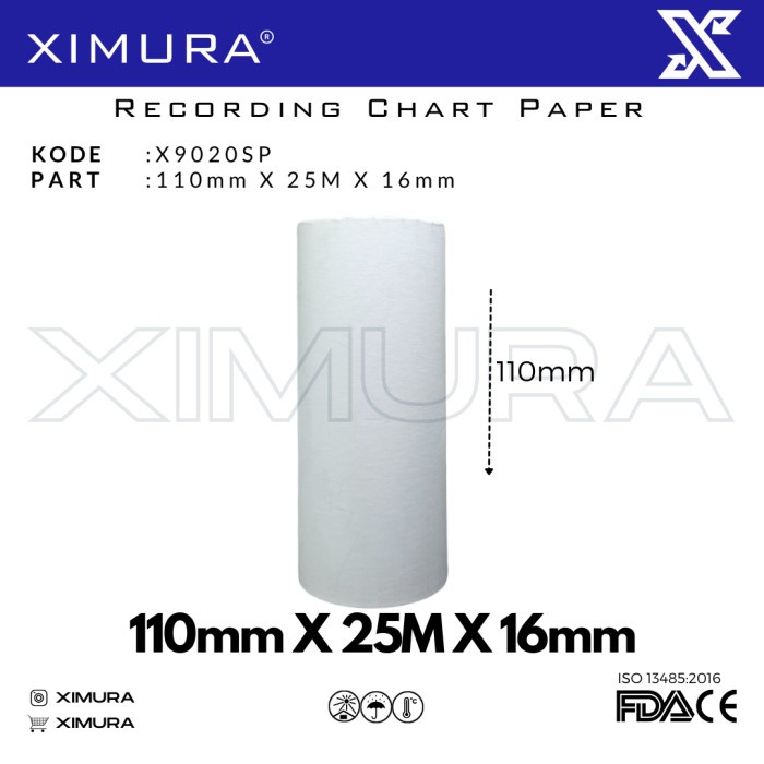 XIMURA Kertas Spirometer 110mm X 25M X 16mm Sprometri