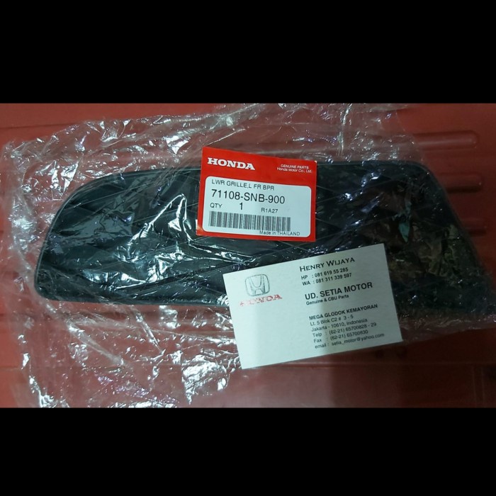 garnish cover non foglamp bumper depan Honda Civic FD 2009-2012 Ori