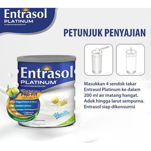 

BARANG TERLARIS SUSU ENTRASOL PLATINUM VANILLA EKSTRAK ZAITUN PRO-VIT ADVANCE 400 G