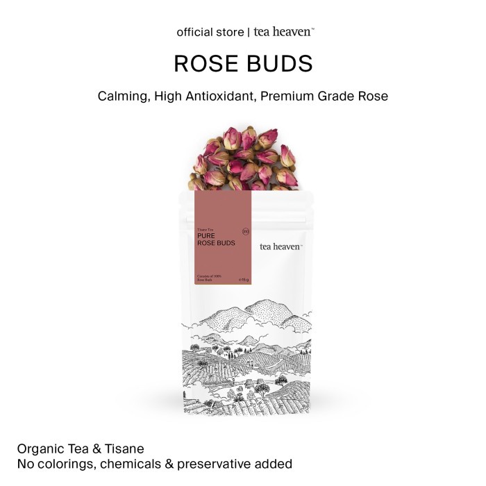

Teh Mawar Murni Premium Organik Pure Rose Buds Organic Tea Heaven