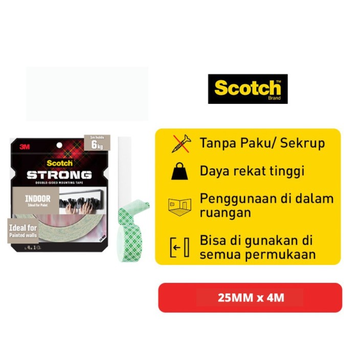 

pintar- Scotch 3M Perekat Isolasi Indoor Mounting Tape 110-M25 25 MM X 4 M