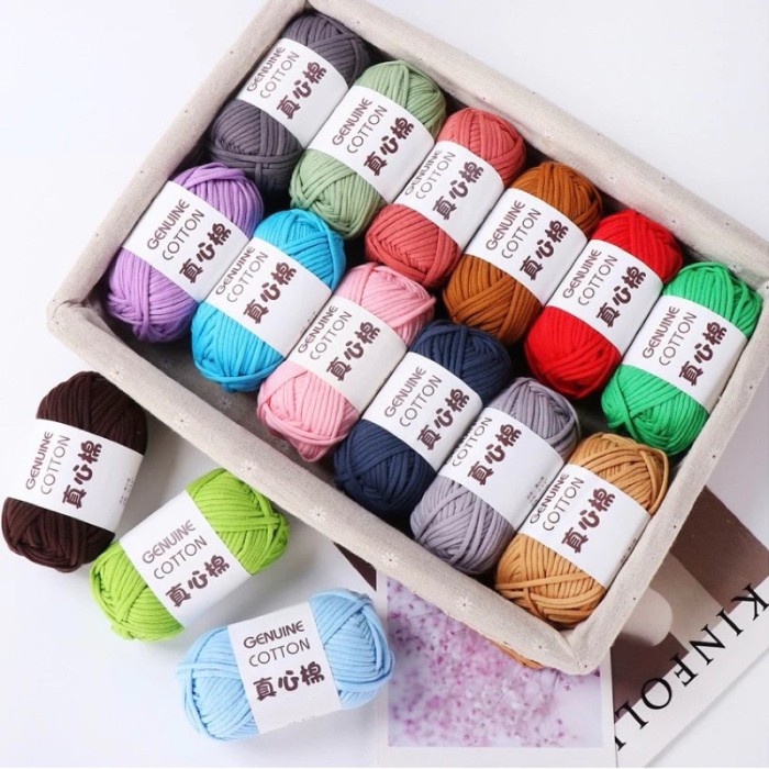 

Benang Rajut T-Shirt Yarn GENUINE COTTON Benang Kaos