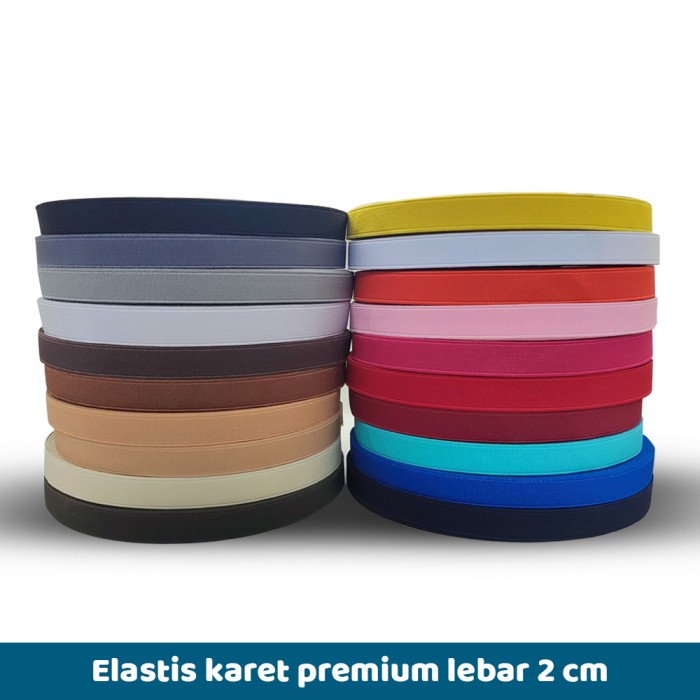 

Elastis karet premium lebar 2 cm (Roll) ketebalan 1.4mm