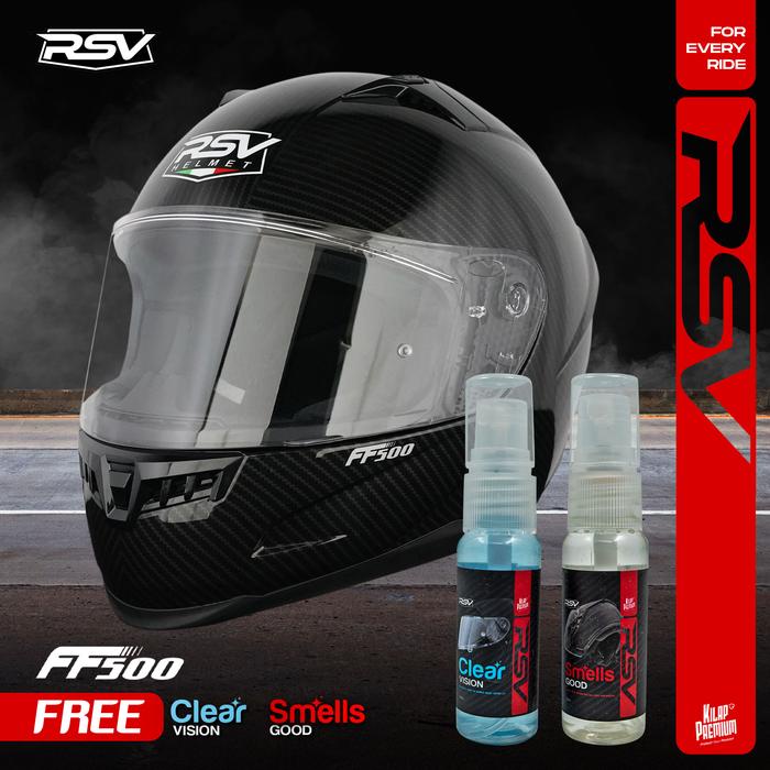 Helm RSV FF500 Carbon Glossy Single Visor - Full Face