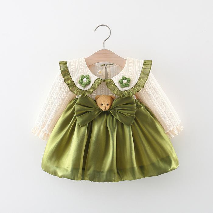 INCESSBABY DRESS ANAK BAYI PEREMPUAN LENGAN PANJANG HIJAU SAGE