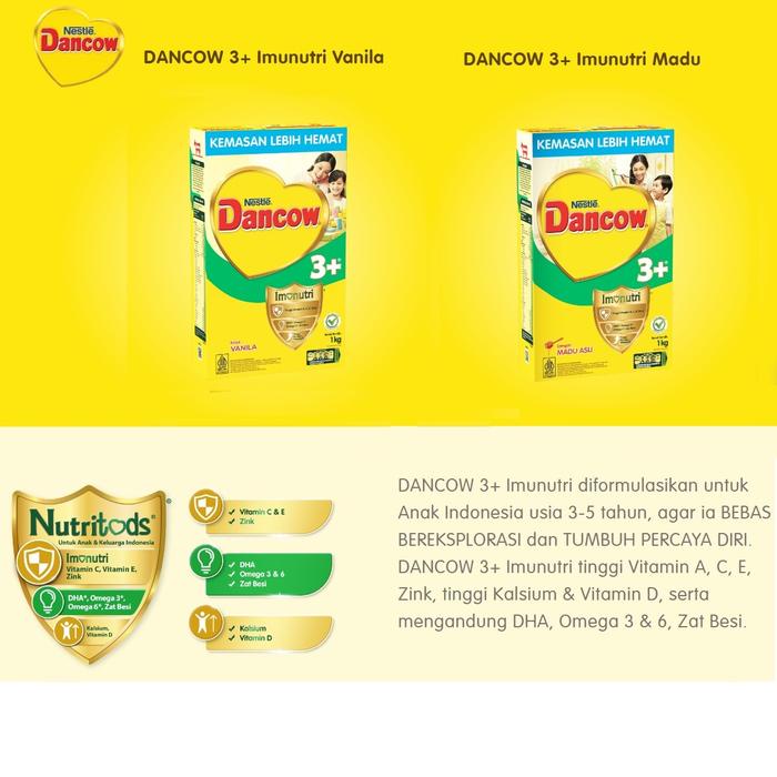 Diskon Susu Dancow 3+ Vanila Madu 1Kg / Dancow 3 Vanila 1000Gr / Dancow 3 Madu Vanila 1Kg / Susu